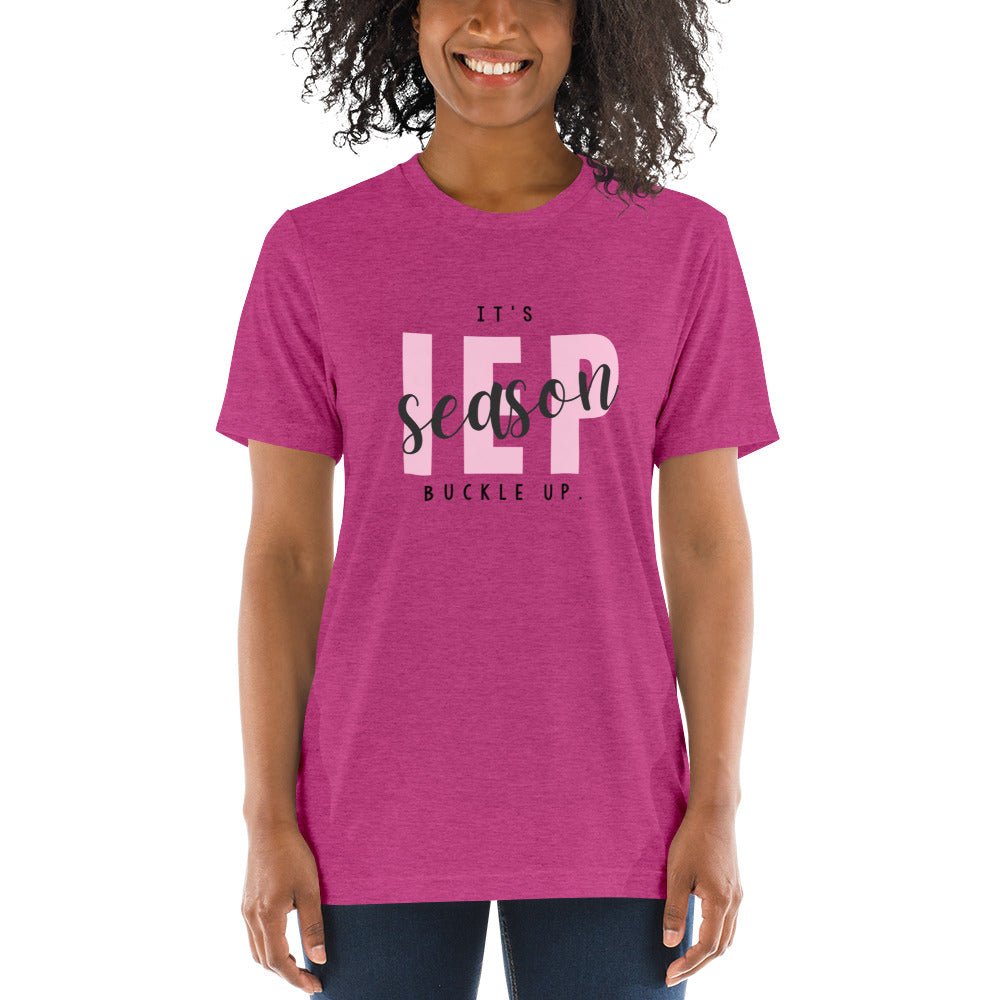 IT'S IEP SEASON - BLACK PRINT Unisex Short Sleeve T-Shirt (TRI-BLEND)