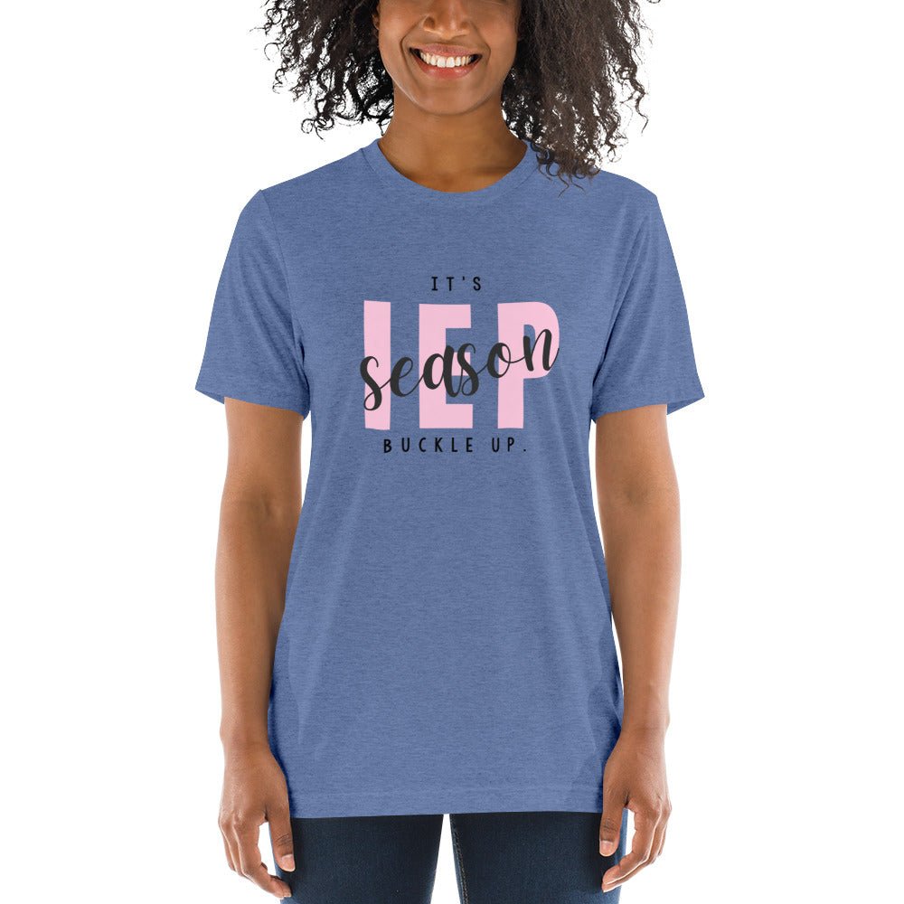 IT'S IEP SEASON - BLACK PRINT Unisex Short Sleeve T-Shirt (TRI-BLEND)