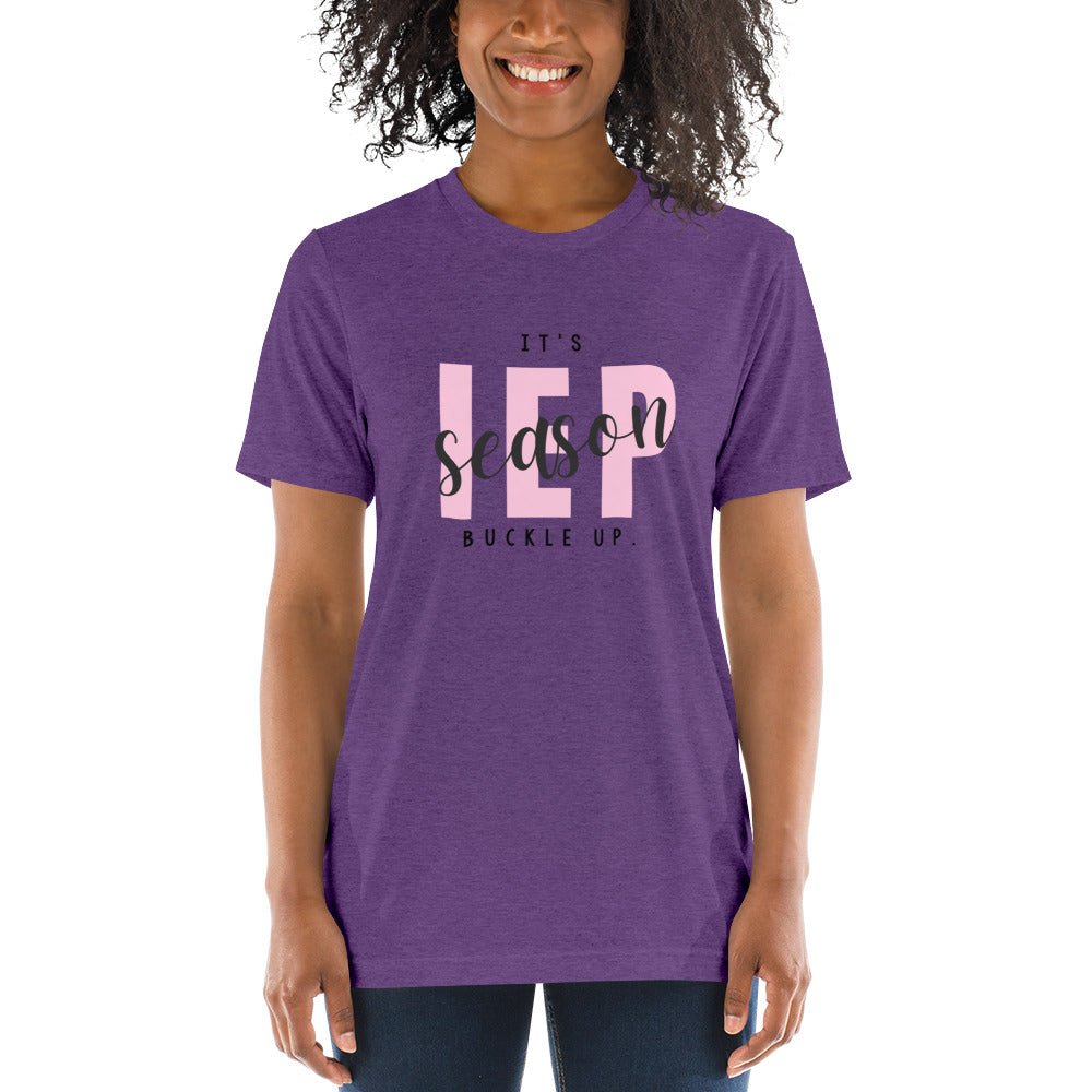 IT'S IEP SEASON - BLACK PRINT Unisex Short Sleeve T-Shirt (TRI-BLEND)