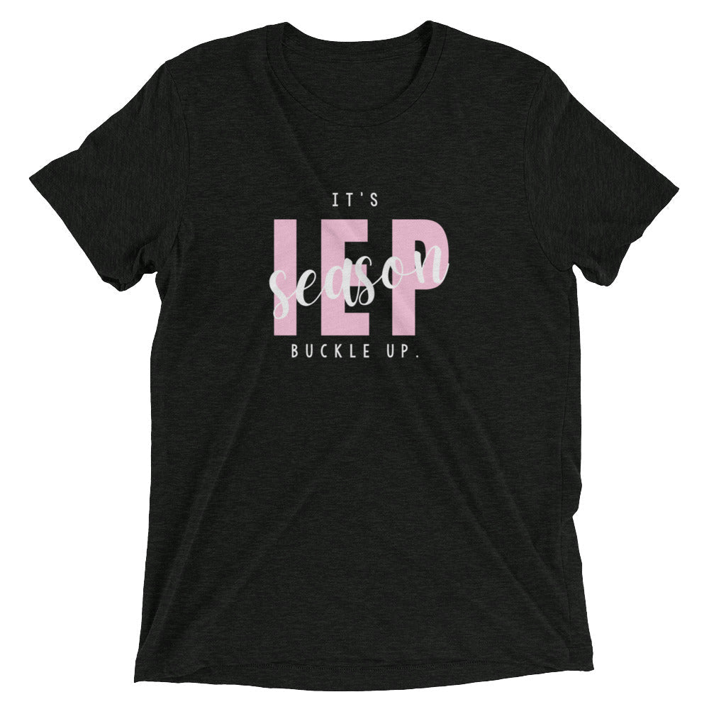 IT'S IEP SEASON - WHITE PRINT Unisex Short Sleeve T-Shirt (TRI-BLEND)