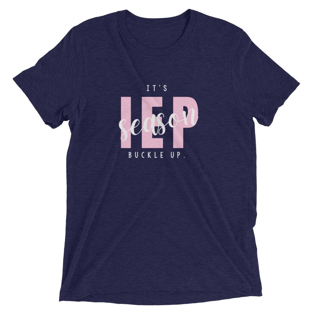 IT'S IEP SEASON - WHITE PRINT Unisex Short Sleeve T-Shirt (TRI-BLEND)