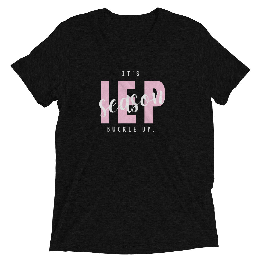 IT'S IEP SEASON - WHITE PRINT Unisex Short Sleeve T-Shirt (TRI-BLEND)