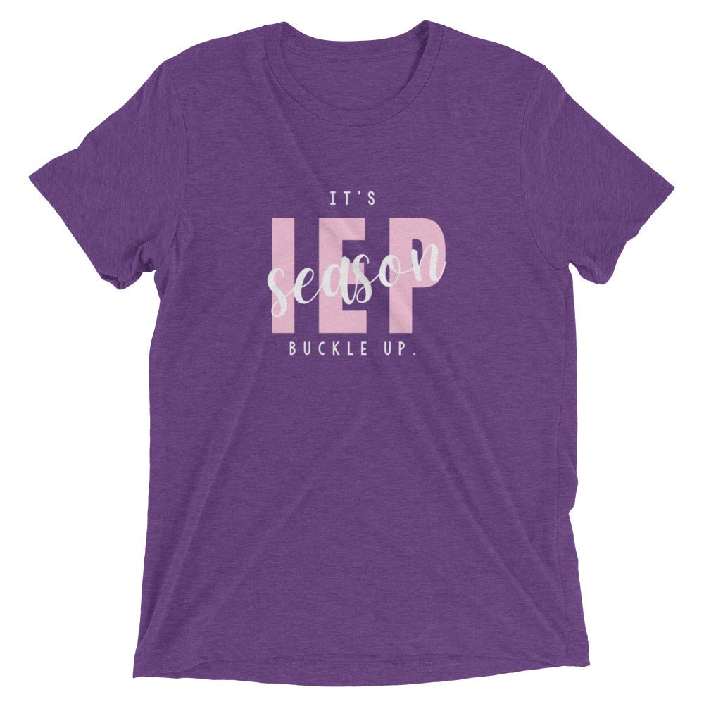 IT'S IEP SEASON - WHITE PRINT Unisex Short Sleeve T-Shirt (TRI-BLEND)