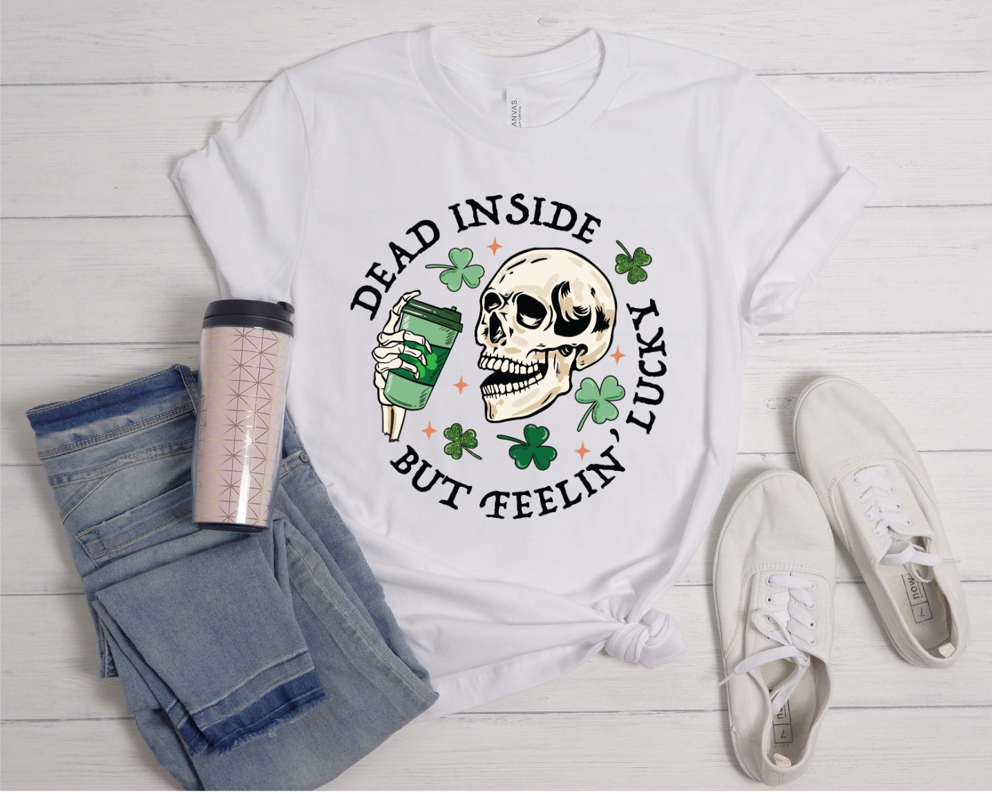 DEAD INSIDE BUT FEELIN LUCKY Unisex T-shirt