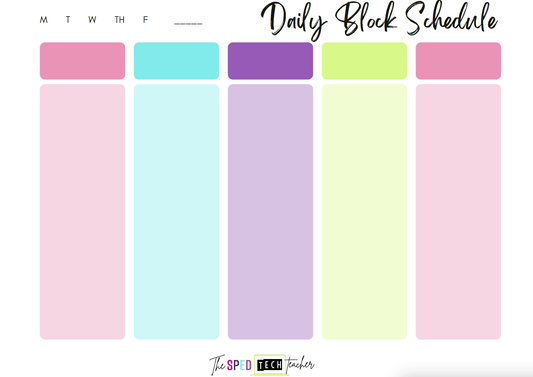 Daily Block Schedule Template