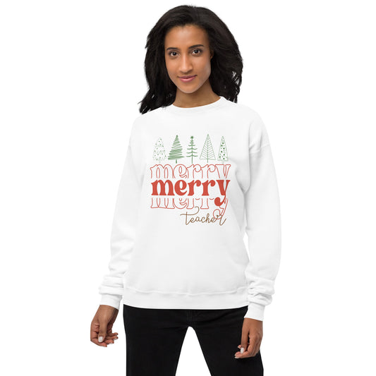 MERRY TEACHER UNISEX Fleece Sweatshirt