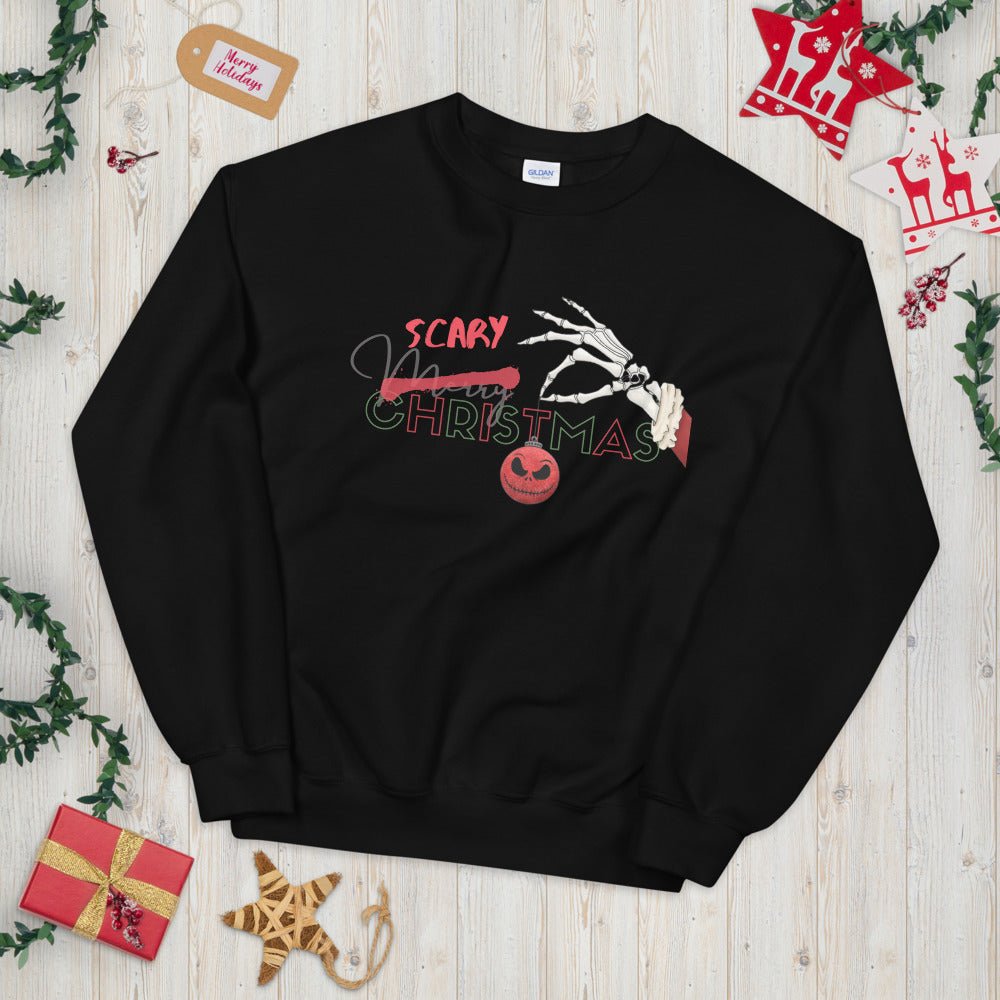 SCARY CHRISTMAS SKELETON Unisex Sweatshirt